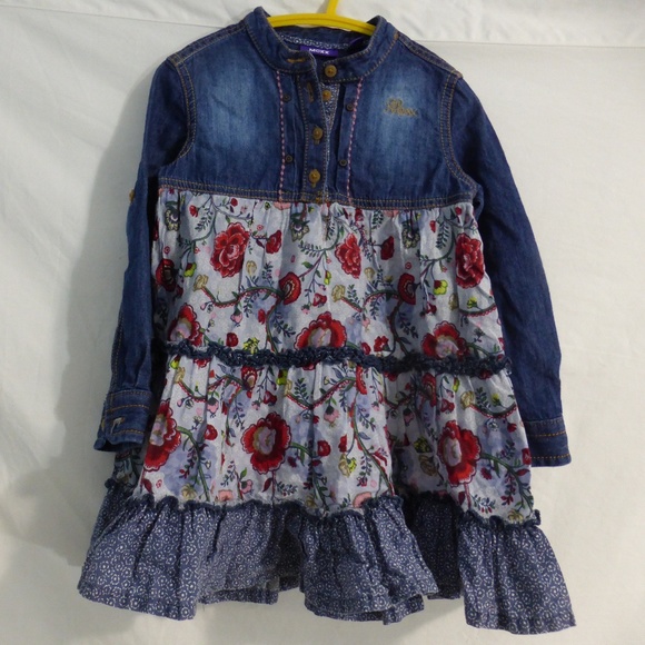 Mexx Kids size 3 jean dress. Partial button front